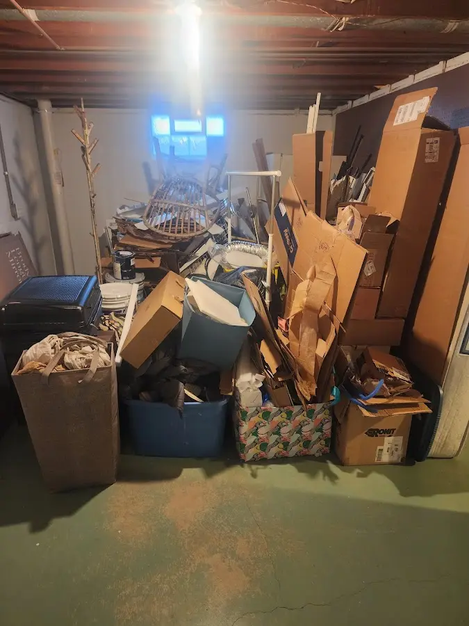 Roll-off dumpster container at job site for 20 Yard Dumpster Rental in Edna